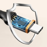 CABLETIME- Alumium USB-A 2.0 to USB-C 5A Super-Fast Charge Cable, AM/CM, Nickle Plated, Purple insulation, With 56kΩ pull-up resistor, Current: 5A Max, Transmission Rate: 480Mbps, Certificate: CE, ROHS2, REACH, SKU- CT-AMCM5A-AG2